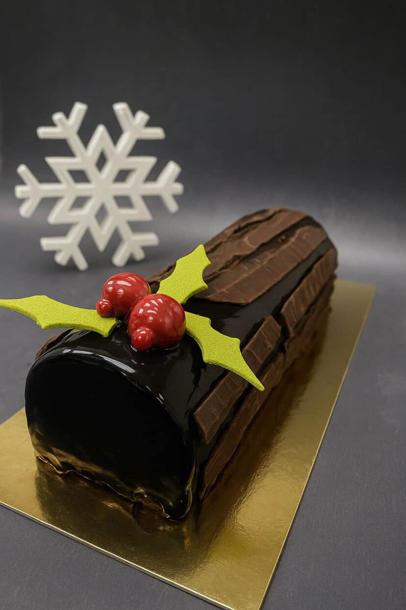 Bûche Noël 2025   portions de 8 à 10 personnes