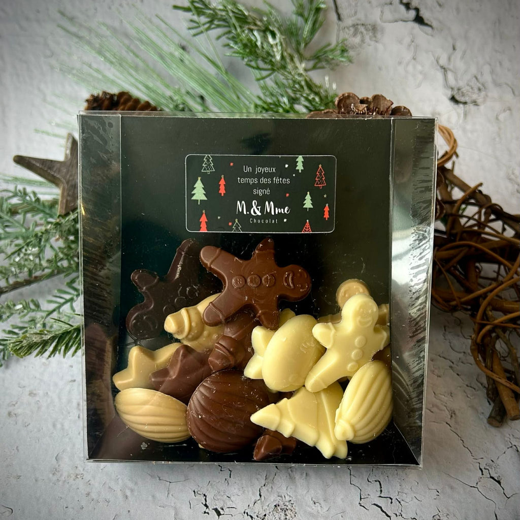 assortiment de chocolats de Noël signés M & Mme Chocolat
