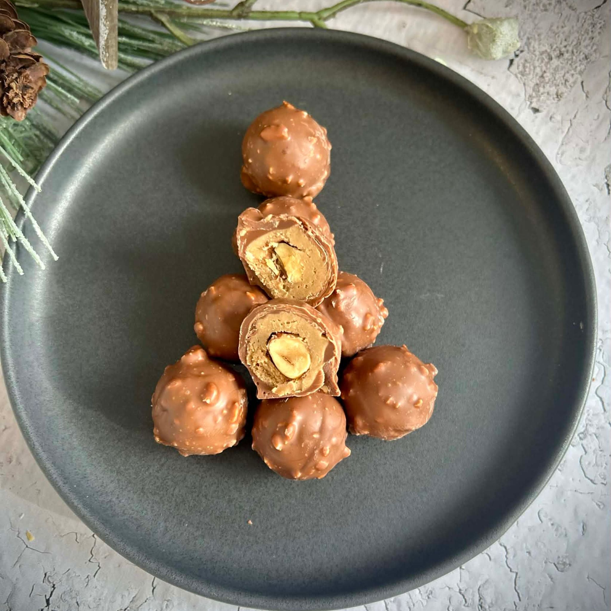 L'intérieur croquant de nos rochers noisettes chocolat